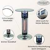 Traedgard Infrarot Heizstrahler Tisch Rantum - Bistro Glastisch mit integrierter Heizung für Terrasse und Garten - integrierte LED Beleuchtung für stimmiges Ambiente - 4
