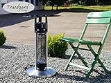 Traedgard Infrarot Heizstrahler Tisch Rantum - Bistro Glastisch mit integrierter Heizung für Terrasse und Garten - integrierte LED Beleuchtung für stimmiges Ambiente - 6