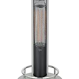 SUNTEC Stehtisch-Heizstrahler Heat Patio 1600 glass table 110 cm [Ideal für Outdoor-Bereiche, Infrarotwärmestrahlung mit hocheffizienten Carbonfasern, 2 Heizstufen, Fernbedienung, max. 1600 W]