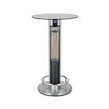 SUNTEC Stehtisch-Heizstrahler Heat Patio 1600 glass table 110 cm [Ideal für Outdoor-Bereiche, Infrarotwärmestrahlung mit hocheffizienten Carbonfasern, 2 Heizstufen, Fernbedienung, max. 1600 W] - 2
