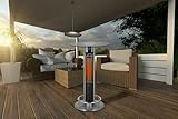SUNTEC Stehtisch-Heizstrahler Heat Patio 1600 glass table 110 cm [Ideal für Outdoor-Bereiche, Infrarotwärmestrahlung mit hocheffizienten Carbonfasern, 2 Heizstufen, Fernbedienung, max. 1600 W] - 3