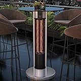 MARA | Stehtisch Heizstrahler, Terrassenheizer, Infrarotstrahler, Quarzstrahler, Terrassenstrahler | Ø 60 cm | 800 & 1600W | 2 Heizstufen