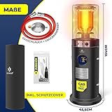 KESSER® Heizstrahler Gas KE12 Heizpilz für Terrasse Terrassenheizer Terrassenheizstrahler , Freiluftheizung 12,5 kW Gasheizstrahler gasheizer , Wärmestrahler, Heizgerät – inkl. Schutzhülle Schwarz - 2