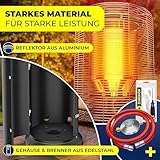 KESSER® Heizstrahler Gas KE12 Heizpilz für Terrasse Terrassenheizer Terrassenheizstrahler , Freiluftheizung 12,5 kW Gasheizstrahler gasheizer , Wärmestrahler, Heizgerät – inkl. Schutzhülle Schwarz - 6