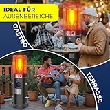 KESSER® Heizstrahler Gas KE12 Heizpilz für Terrasse Terrassenheizer Terrassenheizstrahler , Freiluftheizung 12,5 kW Gasheizstrahler gasheizer , Wärmestrahler, Heizgerät – inkl. Schutzhülle Schwarz - 7