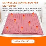 Mia&Coco Heizdecke mit Abschaltautomatik, 10 Heizstufen Up-to-9 Stunden Auto-Off-Timer Überhitzungsschutz, Elektrische Wärmedecke Bett Wärme Decke ETL-Zertifiziert für Home & Office Flanell Waschbar - 4