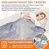 Mia&Coco Heizdecke mit Abschaltautomatik, 10 Heizstufen Up-to-9 Stunden Auto-Off-Timer Überhitzungsschutz, Elektrische Wärmedecke Bett Wärme Decke ETL-Zertifiziert für Home & Office Flanell Waschbar - 6
