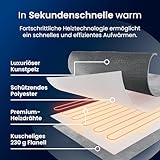 Cosi Home Luxus Heizdecke mit Abschaltautomatik – Elektrische Wärmedecke mit Überhitzungsschutz, 9 Heizstufen, Waschbar, Fernbedienung – Kuscheldecke flauschig aus Kunstfell, 180x130cm – Grau - 2