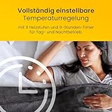 Cosi Home Luxus Heizdecke mit Abschaltautomatik – Elektrische Wärmedecke mit Überhitzungsschutz, 9 Heizstufen, Waschbar, Fernbedienung – Kuscheldecke flauschig aus Kunstfell, 180x130cm – Grau - 4