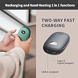 Unigear Handwärmer 10000mAh Schnelllade Wiederaufladbar, Elektrische tragbare USB-Taschenwärmer powerbank mit 21 Heizstufen von 35-55°C & digitalem Bildschirm für Raynauds, Outdoor, Jagd,Camping - 5
