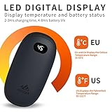 Unigear Handwärmer wiederaufladbar, 5200mAh Wiederverwendbare elektrische Handwärmer Powerbank USB tragbar mit freier Heizstufen von 35-55°C & digitalem Bildschirm, Hitze für Raynauds Outdoor Wandern - 3