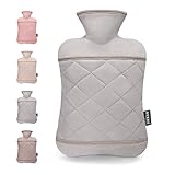 BYXAS Wärmflasche mit Hand Tasche Cover – 2.0L BPA frei PVC Wasser Tasche, geruchlos Superior Material, ideal für Schmerzlinderung, grau - 2