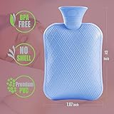 FORICOM Wärmflasche-PVC 1.8L heißes Wasser Tasche mit weichem Deckel, Bpa frei, geruchlos, für Schmerzlinderung lindern Schmerzen kalt heiß Therapie (Sky Blue) - 4