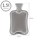 Blumtal Wärmflasche mit weichem Bezug – 1,8L Wärmeflasche, Bettflasche, Wärmflasche flauschig (Grün) - 4
