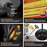 KESSER® Heizstrahler 2000 Watt ✓ Infrarot ✓ Standheizer ✓ Terrassenheizung ✓ Terassen ✓ Strahler ✓ Höhenverstellbar ✓ Quarzstrahler ✓ Innen - Außen ✓ Wickeltischheizstrahler - 3