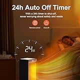 OMISOON Heizlüfter 2000W, ECO heizlüfter energiesparend leise, PTC Keramik heizung elektrisch mit 90°Oszillation, 24h Timer, Überhitzungsschutz, 3 Modi Heizkörper für Zuhause, OZQ21N19, Schwarz - 5