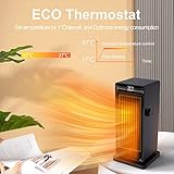 OMISOON Heizlüfter 2000W, ECO heizlüfter energiesparend leise, PTC Keramik heizung elektrisch mit 90°Oszillation, 24h Timer, Überhitzungsschutz, 3 Modi Heizkörper für Zuhause, OZQ21N19, Schwarz - 3