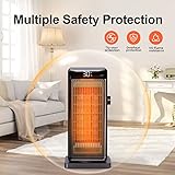 OMISOON Heizlüfter 2000W, ECO heizlüfter energiesparend leise, PTC Keramik heizung elektrisch mit 90°Oszillation, 24h Timer, Überhitzungsschutz, 3 Modi Heizkörper für Zuhause, OZQ21N19, Schwarz - 7