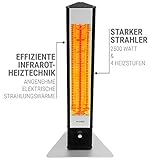 VASNER HeatTower Standheizstrahler Infrarot 2500 Watt mit Abdeckhaube – Heizstrahler Terrasse elektrisch 4 Heizstufen Fernbedienung Terrassenstrahler Abdeckung IP65 Infrarotstrahler – schwarz - 4