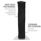 VASNER HeatTower Standheizstrahler Infrarot 2500 Watt mit Abdeckhaube – Heizstrahler Terrasse elektrisch 4 Heizstufen Fernbedienung Terrassenstrahler Abdeckung IP65 Infrarotstrahler – schwarz - 6