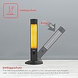 Dysis 2000 Watt Stand Heizstrahler, 4 Heizstufen mit Fernbedienung, Infrarotstrahler für Innen- & Außenbereich, IP20, Digitalanzeige, Timer, Thermostat, Schwarz - 4