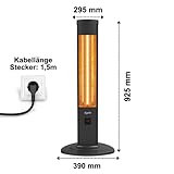 Dysis 2000 Watt Stand Heizstrahler, 4 Heizstufen mit Fernbedienung, Infrarotstrahler für Innen- & Außenbereich, IP20, Digitalanzeige, Timer, Thermostat, Schwarz - 8
