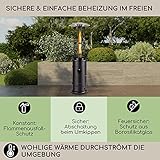 Blumfeldt Heizstrahler, Outdoor-Heizung für Garten & Terrasse, Mobiler Heizpilz, Heizstrahler mit Gas und Elektrischer Zündung, Terrassenheizstrahler mit 360° Fire View, Gasheizungen mit Bodenrollen - 4