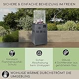 Blumfeldt Heizstrahler, Outdoor-Heizung für Garten & Terrasse, Mobiler Heizpilz, Heizstrahler mit Gas und Elektrischer Zündung, Terrassenheizstrahler mit 360° Fire View, Gasheizungen mit Bodenrollen - 4