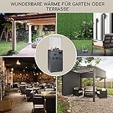 Blumfeldt Heizstrahler, Outdoor-Heizung für Garten & Terrasse, Mobiler Heizpilz, Heizstrahler mit Gas und Elektrischer Zündung, Terrassenheizstrahler mit 360° Fire View, Gasheizungen mit Bodenrollen - 5