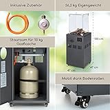 Blumfeldt Heizstrahler, Outdoor-Heizung für Garten & Terrasse, Mobiler Heizpilz, Heizstrahler mit Gas und Elektrischer Zündung, Terrassenheizstrahler mit 360° Fire View, Gasheizungen mit Bodenrollen - 6