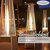 Traedgard Pyramiden-Heizstrahler Lanzarote edel - Terrassenstrahler mit wunderschöner Feuersäule - Stufenlose Regulierung & Umfall-Sicherheits-Abschaltung - 5