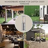 Blumfeldt Heizstrahler, Outdoor-Heizung für Garten & Terrasse, Mobiler Heizpilz, Heizstrahler mit Gas und Elektrischer Zündung, Terrassenheizstrahler mit 360° Fire View, Gasheizungen mit Bodenrollen - 5