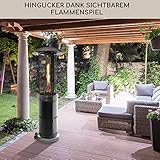 Blumfeldt Heizstrahler, Outdoor-Heizung für Garten & Terrasse, Mobiler Heizpilz, Heizstrahler mit Gas und Elektrischer Zündung, Terrassenheizstrahler mit 360° Fire View, Gasheizungen mit Bodenrollen - 7