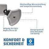 Reer Wickeltischstrahler EasyHeat, Wand-Heizstrahler, Wärmelampe fürs Baby, kompaktes Design, weiß, 1 Stück (1er Pack) - 5