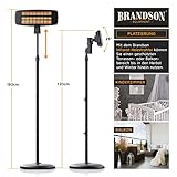Brandson - Infrarot Heizstrahler mit Fernbedienung - Heizlüfter Terrassenheizstrahler - 3 Leistungsstufen Heizelemente - Inkl. Fernbedienung - LED Power-Indikator - Wandhalterung - 2