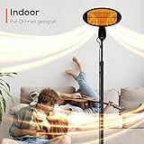 Tronitechnik® Infrarot Standheizer Heizstrahler Terrassenheizer Terrassenstrahler Wärmestrahler für die Terrasse, 2000 Watt, schwarz, Innen & Außen, höhenverstellbar, neigbar - 8