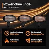 Tronitechnik® Infrarot Standheizer Heizstrahler Terrassenheizer Terrassenstrahler Wärmestrahler für die Terrasse, 2000 Watt, schwarz, Innen & Außen, höhenverstellbar, neigbar - 9