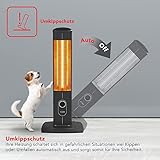 ICQN 2300 W Stand Heizstrahler mit Wasserdicht Schutzhülle, 4 Heizstufen mit Fernbedienung, Kohlenstoff Infrarotstrahler für Innen- & Außenbereich, Terrassenstrahler, Aluminium, Balkon - 4