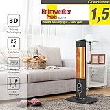 ICQN 2300 W Stand Heizstrahler mit Wasserdicht Schutzhülle, 4 Heizstufen mit Fernbedienung, Kohlenstoff Infrarotstrahler für Innen- & Außenbereich, Terrassenstrahler, Aluminium, Balkon - 5