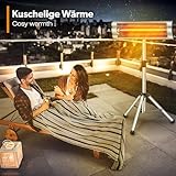 TRESKO Infrarot Heizstrahler 2500W mit Fernbedienung | Wärmestrahler elektrisch mit 3 Heizstufen | Terrassenstrahler Innen & Außen | Infrarotstrahler höhenverstellbar - 7