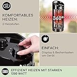 blumfeldt Infrarotheizung, Heizstrahler für den Innenraum mit 360° Oszillation, Infrarotheizung Standgerät, Sicher Elektroheizung, Energieeffiziente Heizung mit IPX4, Terrassen-Heizstrahler, 1200 Watt - 2