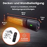 Pro Breeze Infrarot Heizstrahler Terrasse 2000W – Terrassenstrahler für Ihren Außenbereich – Elektrische Wandheizung mit Fernbedienung und 3 einstellbaren Stufen, IP65 Wasserabweisend (Schwarz) - 3