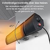Pro Breeze Infrarot Heizstrahler Terrasse 2000W – Terrassenstrahler für Ihren Außenbereich – Elektrische Wandheizung mit Fernbedienung und 3 einstellbaren Stufen, IP65 Wasserabweisend (Schwarz) - 6