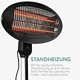 Navaris Baby Heizstrahler Wärmelampe mit Standfuß - 3 Stufen Wickeltisch Wärme Lampe mit Stand - Abschaltautomatik höhenverstellbar in Schwarz - 4