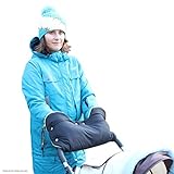 ByBUM – Handwärmer, Muff mit Fleece Innenseite, Universalgröße für Kinderwagen, Buggy, Radanhänger, Farbe:Schwarz - 2