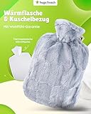 Hugo Frosch Wärmflasche Klassik 1,8 Ltr. mit Microfaserbezug in Tierfelloptik grau - 2