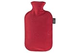 Fashy 6530 42 Wärmflasche, 2.0 L, Vliesbezug, Thermoplast, cranberry - 2